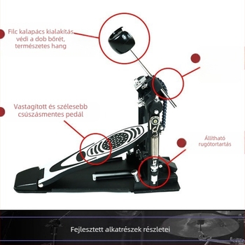 Novos Fejlett dobpedál kettős lánccal ütővel