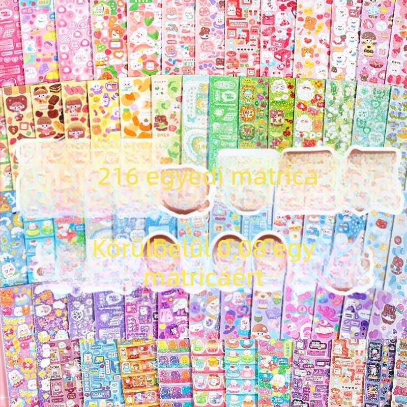 Thousand Waves koreai stílusú matricás DIY napló készlet tároló dobozzal - üzleti ajándék