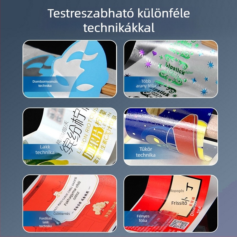 Színes öntapadós címke tekercs kör alakú, aranyozott 'Thank You' matricákkal, borítékokhoz és ajándékokhoz