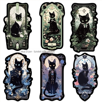 Macska Tarot matricák készlet telefonra és iPadre - PVC anyag, Rajzfilm stílus, Matrica nyomtatása, Logó nyomtatva, IP-engedély: Nincs
