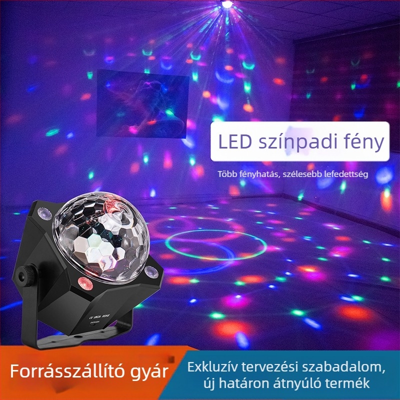 LED villanófény-lámpa hangvezérléssel és távirányítóval, XF-311 modell, beltéri használatra, színpadi világítási effektusok (LED, 5V, IP20)