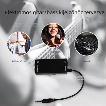 Gitár audio interfész – BR108, ABS, Lanlison, elektromos gitárhoz és basszushoz, hangszer kiegészítő