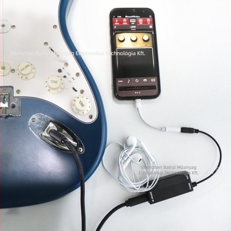 Gitár audio interfész – BR108, ABS, Lanlison, elektromos gitárhoz és basszushoz, hangszer kiegészítő