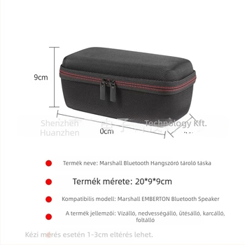 Marshall MBERTON vezeték nélküli Bluetooth hangszóró védőtok, textil anyag, domborított mintázat, vízálló, teherbírás 5 kg