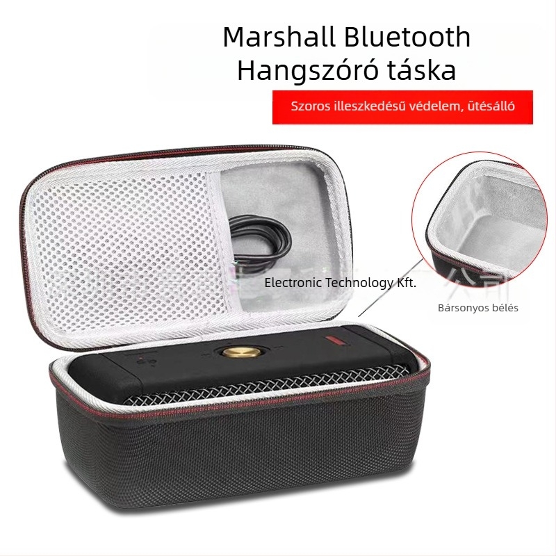 Marshall MBERTON vezeték nélküli Bluetooth hangszóró védőtok, textil anyag, domborított mintázat, vízálló, teherbírás 5 kg