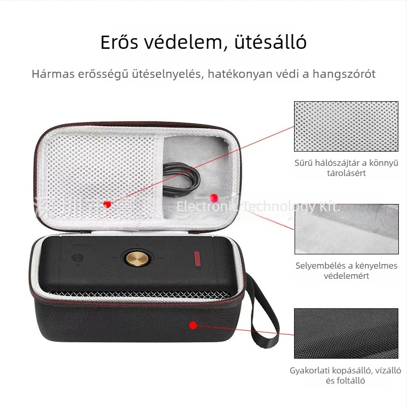 Marshall MBERTON vezeték nélküli Bluetooth hangszóró védőtok, textil anyag, domborított mintázat, vízálló, teherbírás 5 kg