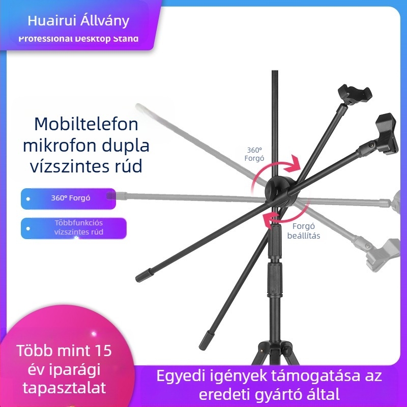 Padlóra szerelhető állványkiegészítők – univerzális kettős keresztcső-szorító két rúdhöz, alumínium/plasztik kivitel, egyes kapcsoló