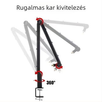 Asztali mikrofonállvány STM1, 360° kantilever, teleszkóposan állítható