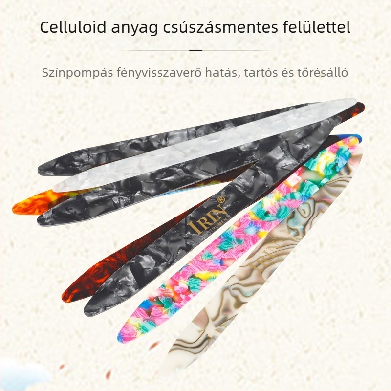 IRIN 5 darabos vegyes celluloid pengető készlet Liuqin, Yueqin, Xiao Ruan és Oud számára - hosszú rugalmas pengetők
