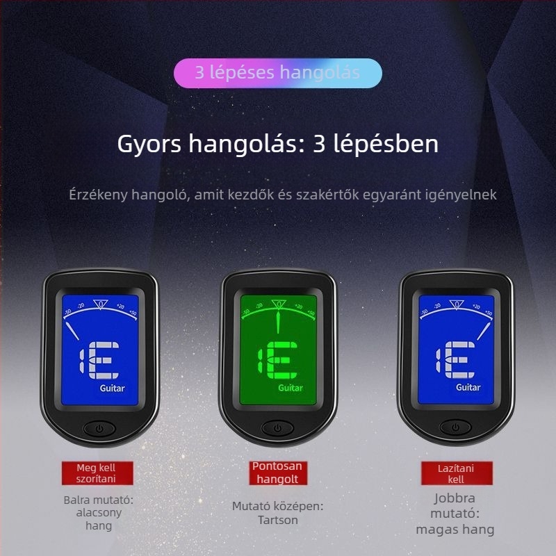 Gitárhangoló L1 folk gitárhoz és klasszikus ukulele-hez