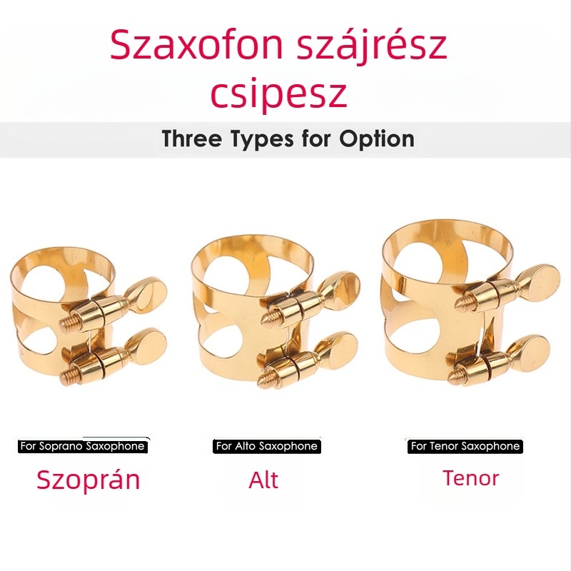 Réz szaxofon szájrögzítő klipsz — fém klipsz, kiegészítő szaxofonhoz