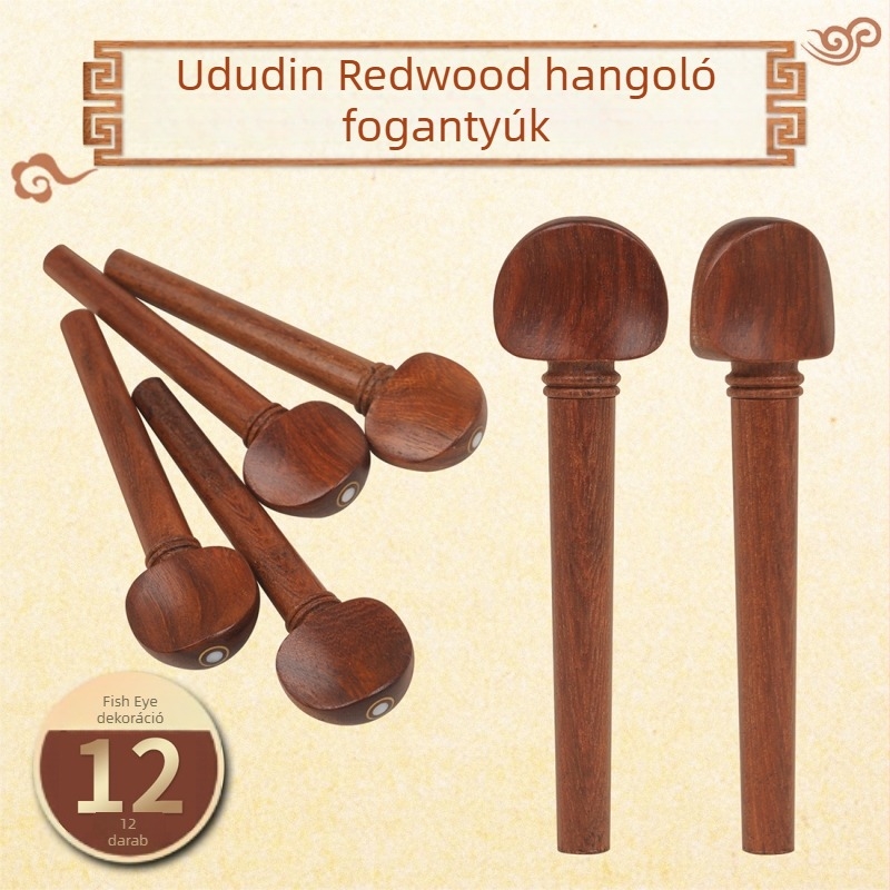 Oud húrszegcsapok, Redwood, UD-02, 12 db, OPP csomagolás, hangszerkiegészítők