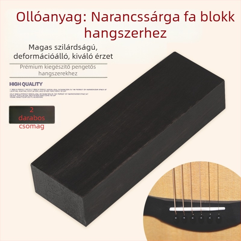 Ebonyfa fogantyú nyugati húros hangszerhez, Model Y-76, DIY inlay díszítés, hangszer-kiegészítők, PE zacskóba csomagolva