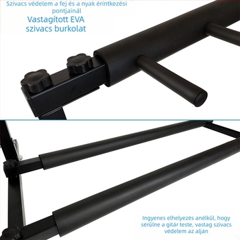 PJ-5 Gitárállvány, összecsukható, ötfejű, 5 gitár befogadására, vas váz habszivacs béléssel