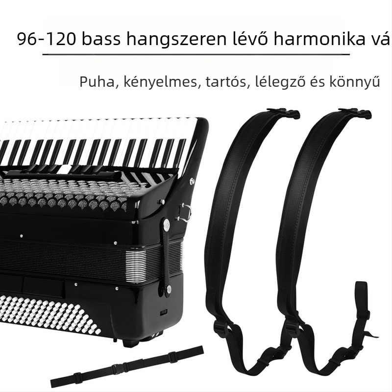 Akkordeon vállpánt, nylon fleece anyag, modell F-89, zeneszerszámokra