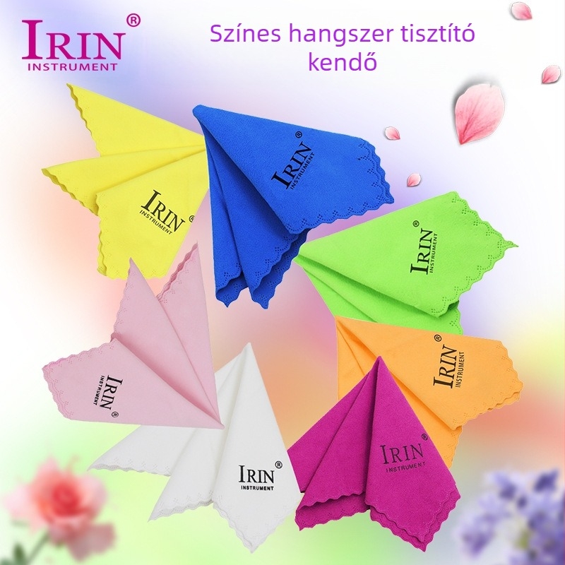 IRIN Színes hangszer tisztító kendő, 7 darab, kétoldalas velúr, pamut kendő, modell TZ-30