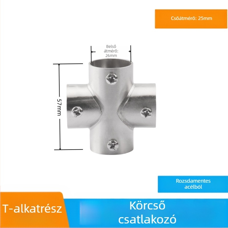 Rozsdamentes acélcső csatlakozó – SYJ Fitting-1, felület wire drawing kivitelben, rozsdamentes acélcsőkhöz, modern minimalist stílus
