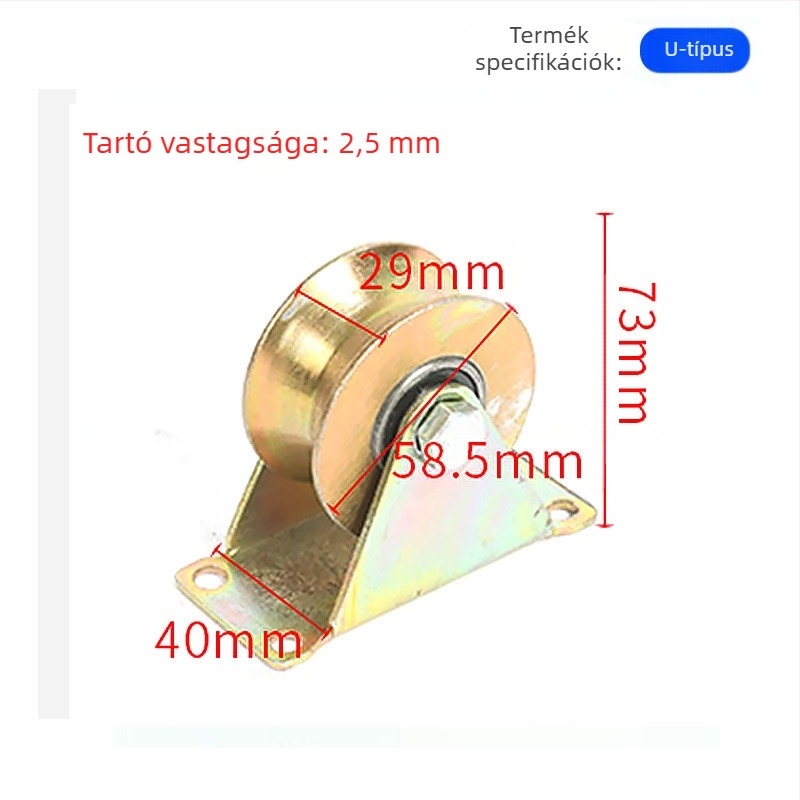 V-, U- és H-alakú sín görgő, kör alakú acél test, vastag acéllemez, öntöttvas keretes görgő — Ting Yun