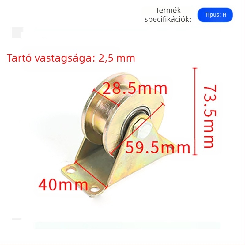 V-, U- és H-alakú sín görgő, kör alakú acél test, vastag acéllemez, öntöttvas keretes görgő — Ting Yun