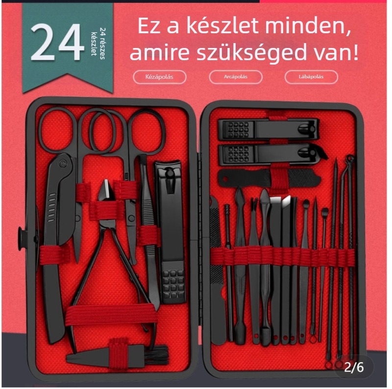 Fű mintázatú körömápoló készlet — Manikűr és pedikűr szerszámkészlet otthoni használatra, Guangdong eredetű
