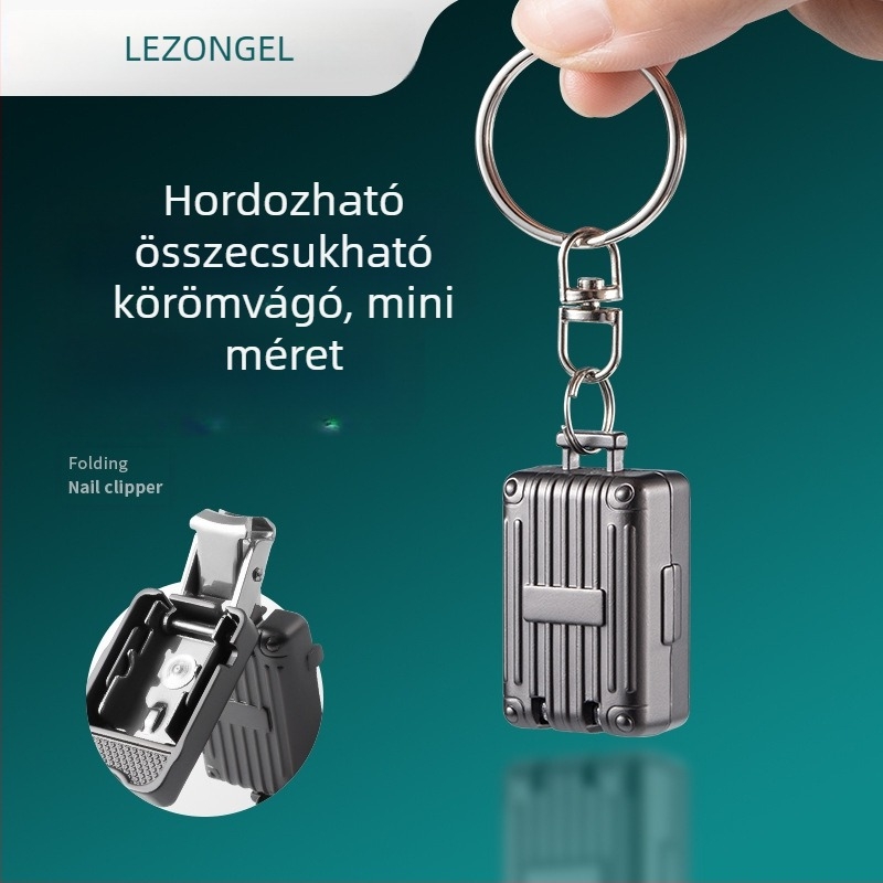 Összecsukható rozsdamentes acél körömvágó, hordozható manikűr eszköz, lapos szájú