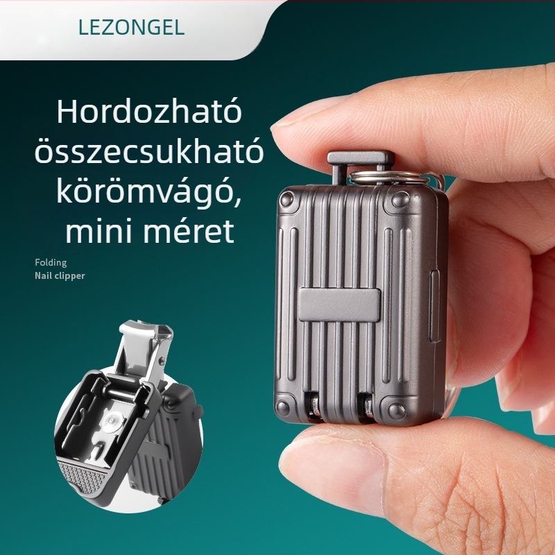 Összecsukható rozsdamentes acél körömvágó, hordozható manikűr eszköz, lapos szájú