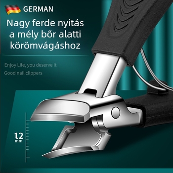 Lábkörömvágó – nagy nyitású, anti-szóródás, ferde szájú, műanyag + rozsdamentes acél
