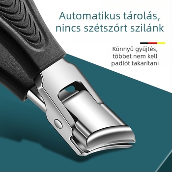 Lábkörömvágó – nagy nyitású, anti-szóródás, ferde szájú, műanyag + rozsdamentes acél