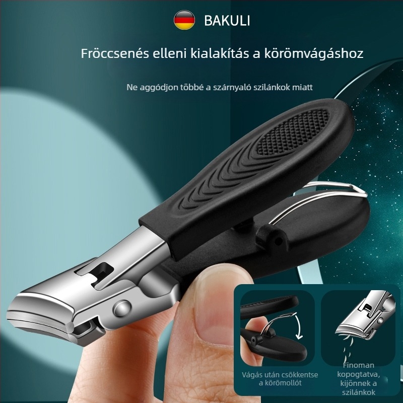 Lábkörömvágó – nagy nyitású, anti-szóródás, ferde szájú, műanyag + rozsdamentes acél