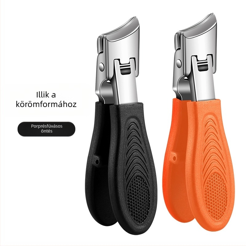 Lábkörömvágó – nagy nyitású, anti-szóródás, ferde szájú, műanyag + rozsdamentes acél