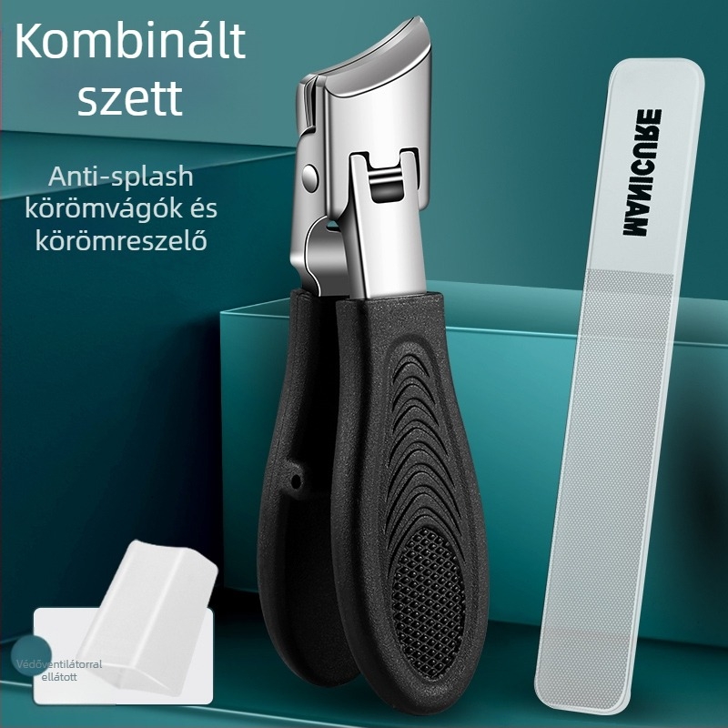 Lábkörömvágó – nagy nyitású, anti-szóródás, ferde szájú, műanyag + rozsdamentes acél