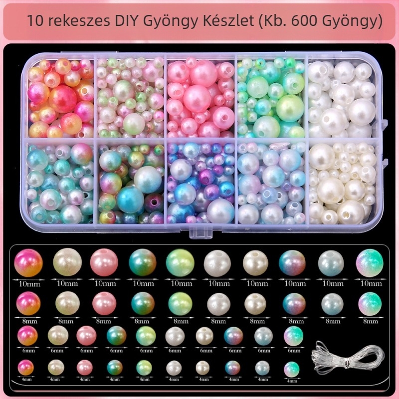 DIY ékszerkiegészítők – műanyag/gyanta gyöngyökből készült karkötő készlet, elektroplakálás, eredeti dizájn, Saifan márka