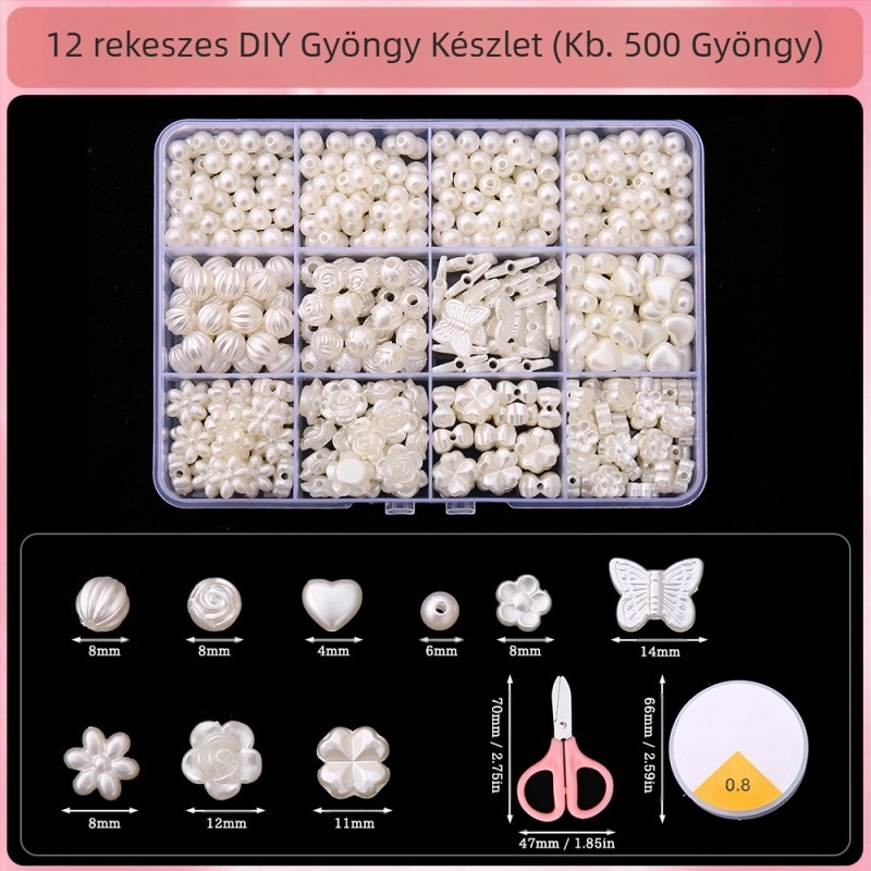 DIY ékszerkiegészítők – műanyag/gyanta gyöngyökből készült karkötő készlet, elektroplakálás, eredeti dizájn, Saifan márka