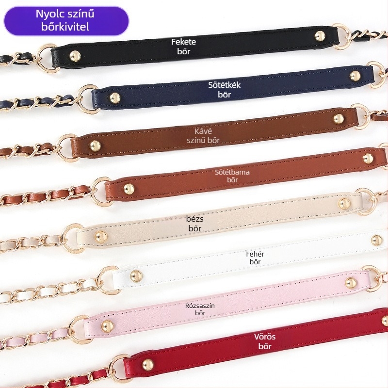 PU bőrű vállpánt fém lánccal kis táskára — crossbody stílus, 2024 tavasz, Funkció: Egyéb