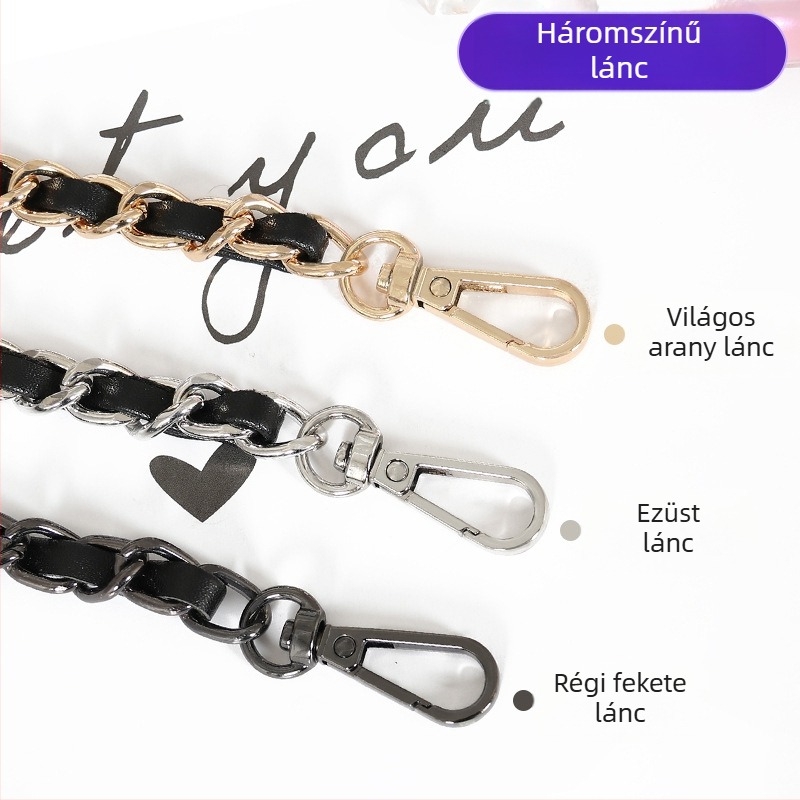 PU bőrű vállpánt fém lánccal kis táskára — crossbody stílus, 2024 tavasz, Funkció: Egyéb