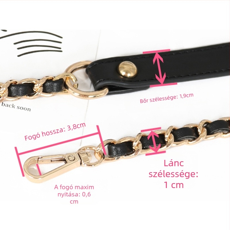 PU bőrű vállpánt fém lánccal kis táskára — crossbody stílus, 2024 tavasz, Funkció: Egyéb