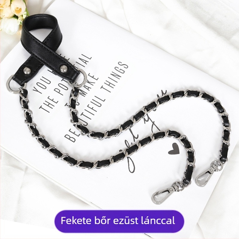 PU bőrű vállpánt fém lánccal kis táskára — crossbody stílus, 2024 tavasz, Funkció: Egyéb