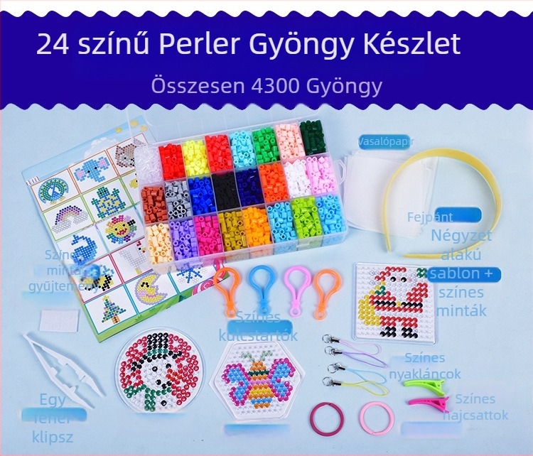 DIY Hama gyöngy EVA készlet a sík puzzlehez — testreszabható betűs gyöngyök (7–14 év)
