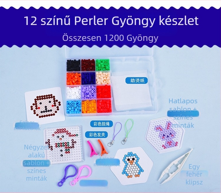 DIY Hama gyöngy EVA készlet a sík puzzlehez — testreszabható betűs gyöngyök (7–14 év)