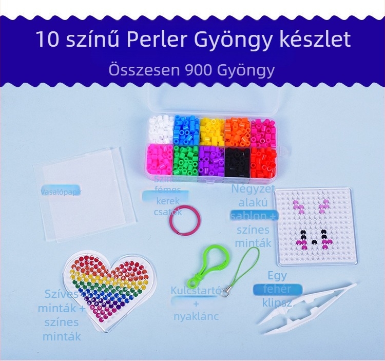 DIY Hama gyöngy EVA készlet a sík puzzlehez — testreszabható betűs gyöngyök (7–14 év)
