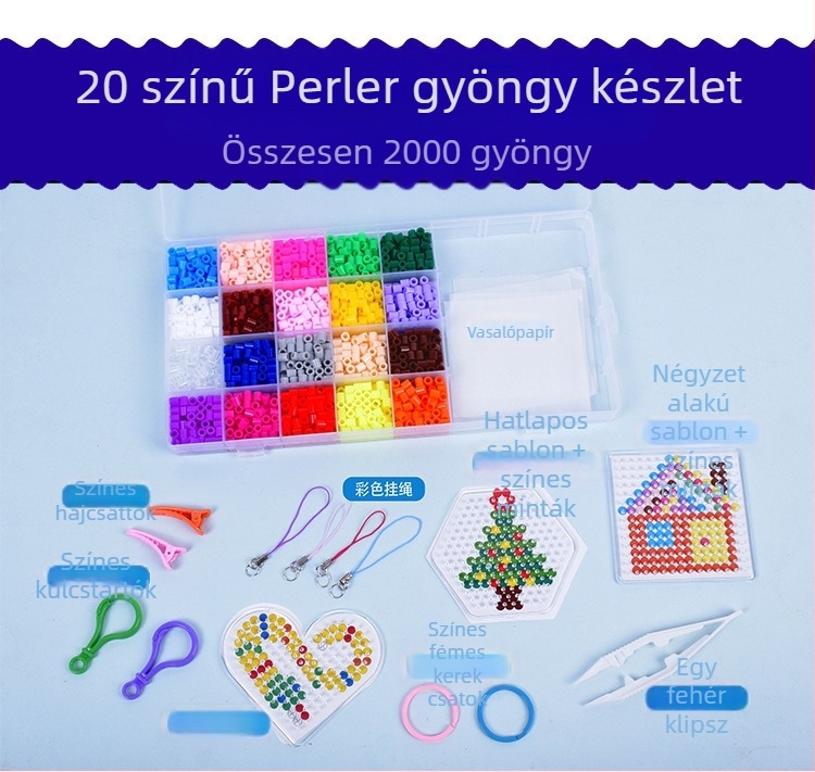 DIY Hama gyöngy EVA készlet a sík puzzlehez — testreszabható betűs gyöngyök (7–14 év)