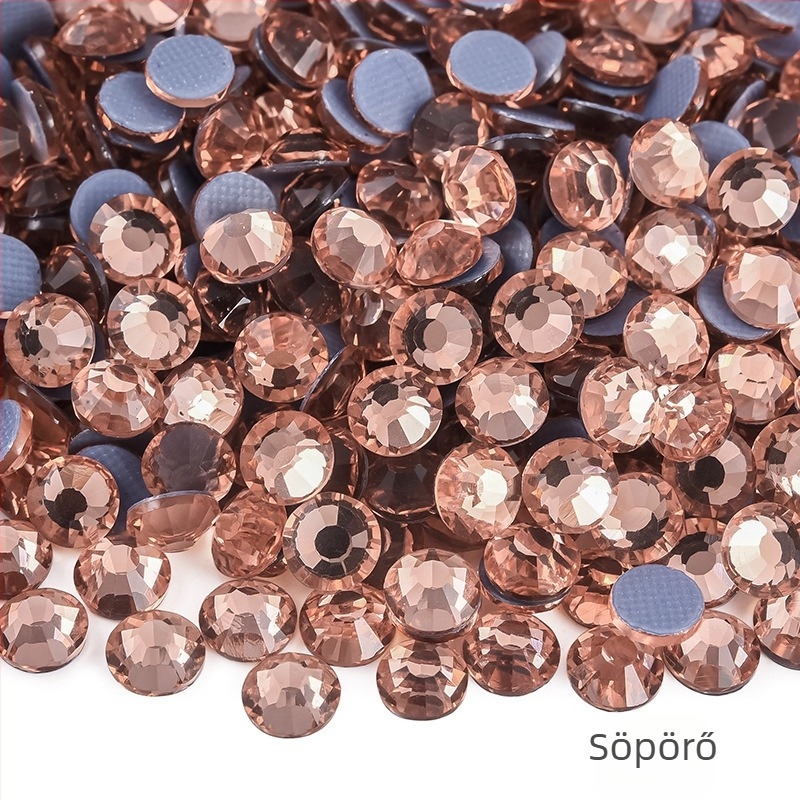 Rhinestone, üveg/üveges felület, elektroplating; gépi préselés kompatibilis, ragasztó használható