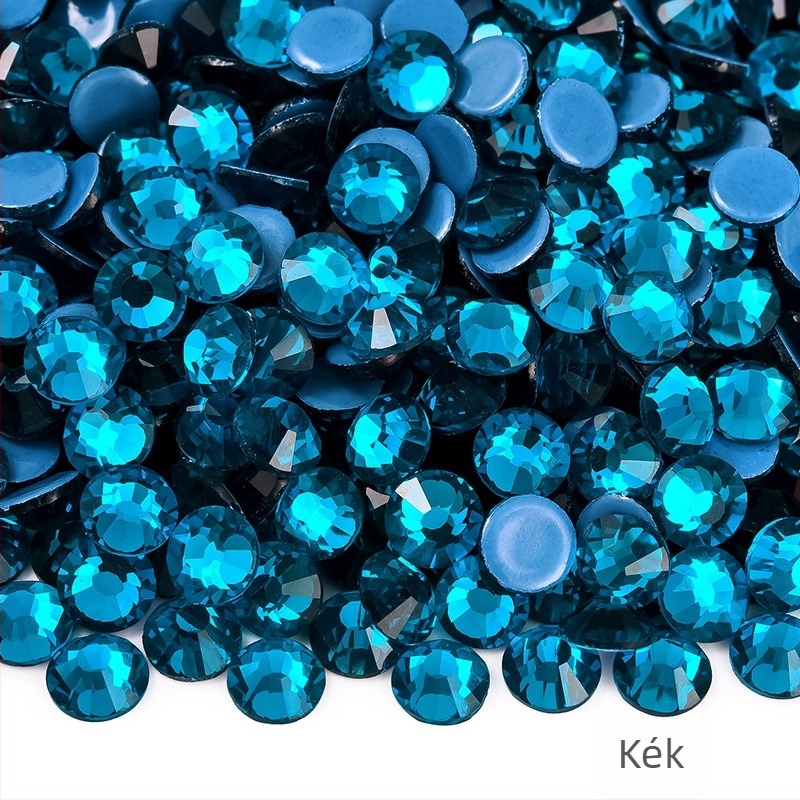 Rhinestone, üveg/üveges felület, elektroplating; gépi préselés kompatibilis, ragasztó használható