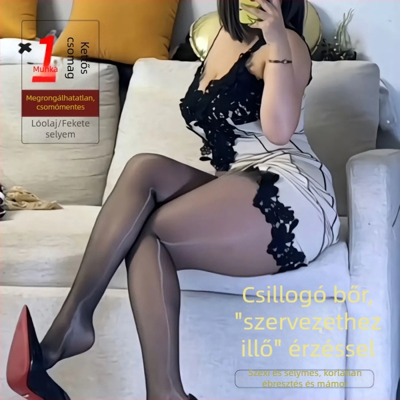 Formázó nylon harisnya, ultra vékony, 5D denier, egyszínű, teljes hosszúságú, anti-csomózás mintázat