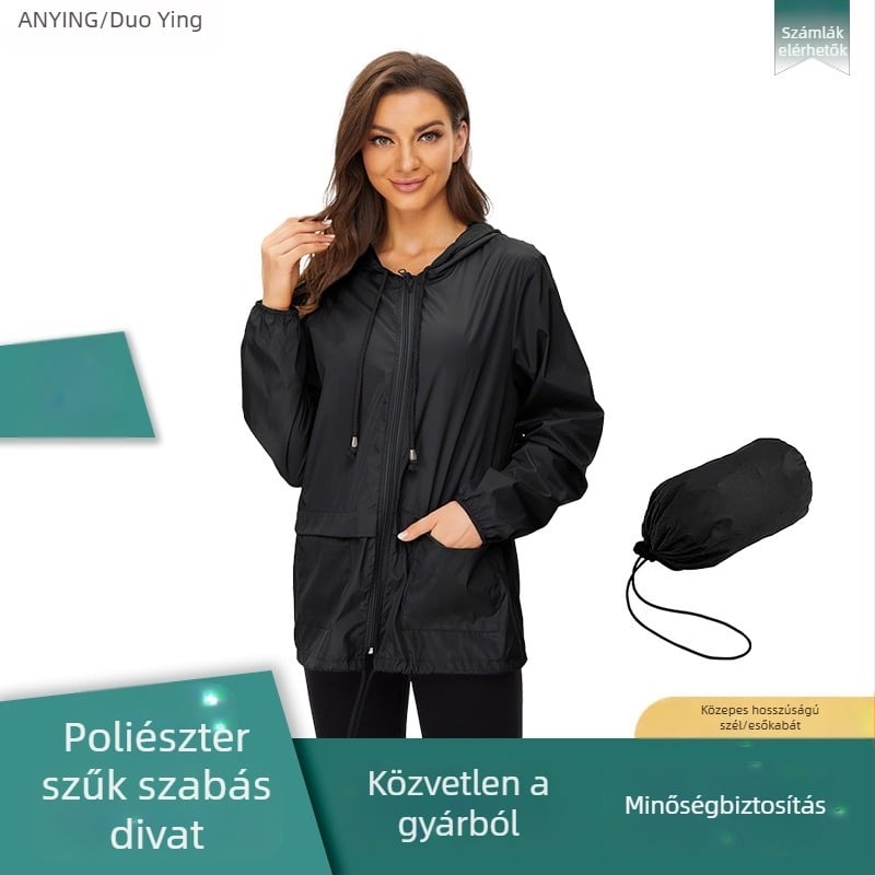 Felnőtt túra esőponcsó — hosszú, karcsú szabású, poliészter PU bevonattal, 0.09 mm vastagság