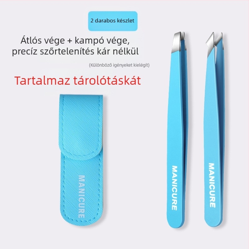 Szemöldök-klip – négy részes dobozos készlet, precíz rozsdamentes acél csipesz, Little Genius