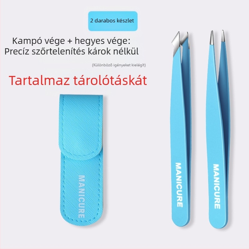 Szemöldök-klip – négy részes dobozos készlet, precíz rozsdamentes acél csipesz, Little Genius