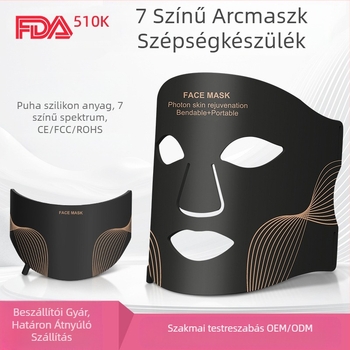 LED foton bőrszépítő maszk otthoni használatra, infravörös fény, 3 szintű beállítás
