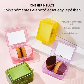 55-ös számú alapozó ecsetkészlet sminktükrövel, ultra-puha szépségtojás és nedves/száraz puff, hordozható tároló doboz