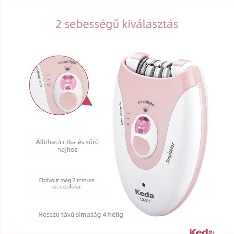 Női elektromos szőrtelenítő készülék, modell 216, teljes test szőrtelenítés, USB táplálás, hideg fény, ABS ház